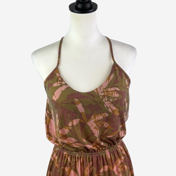 prAna Ayla Printed Midi Dress M Stretch Racerback Built-In Shelf Bra - Picture 5 of 14